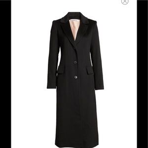 Fleurette Notch Collar Long Wool Coat